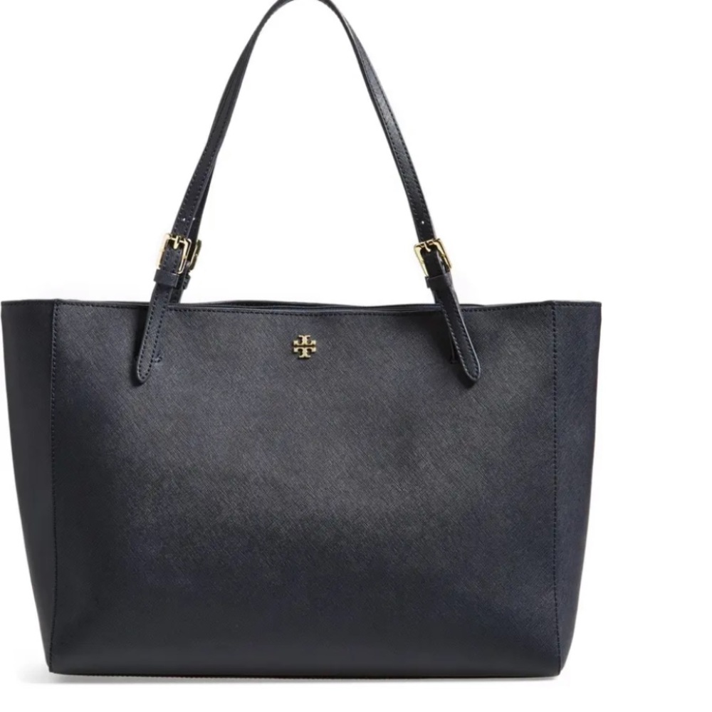 Tory Burch Black Leather York Buckle Tote